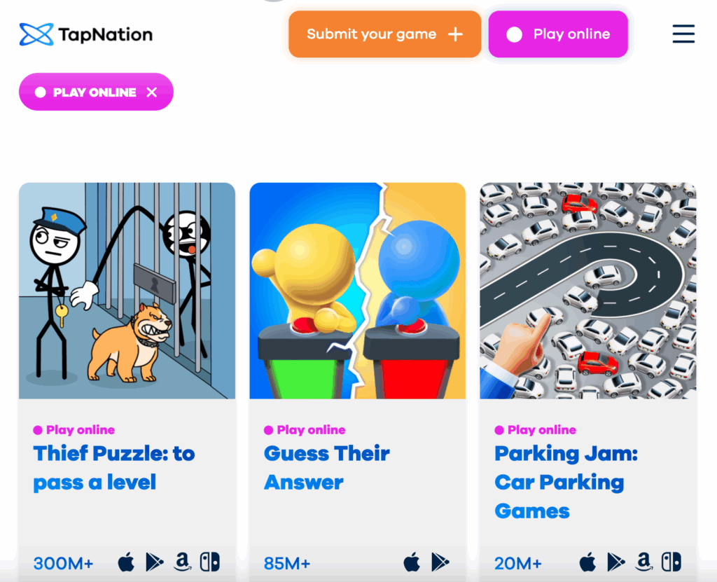 Browserplay Browserplay. Play online games on TapNation's website