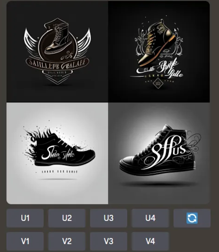 AI prompts "Create a logo or my shoe brand"